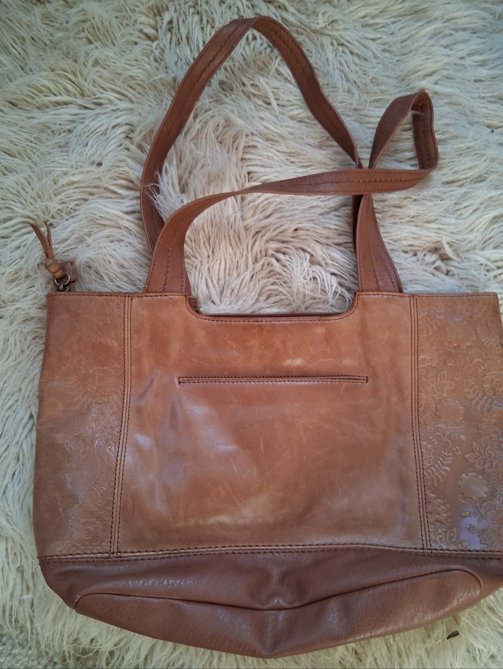 Classic Tan Leather Tote Bag - Versatile Everyday Handbag